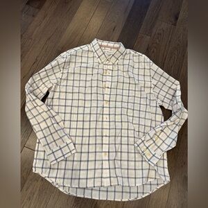 The Normal Brand Cream and Blue Plaid Button-Up Shirt